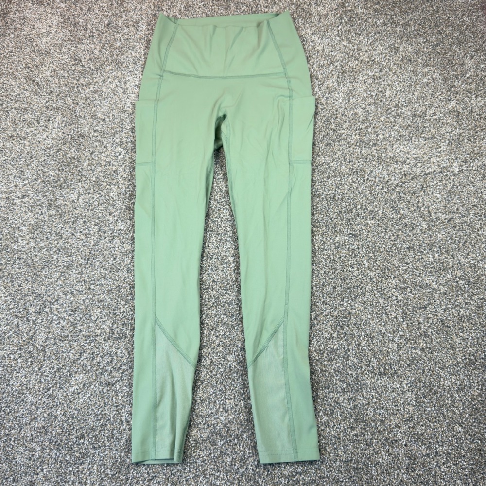 Gymshark Sage Green Mesh Panel High Waisted Pocket Leggings‎ GLLG4002-DS Small